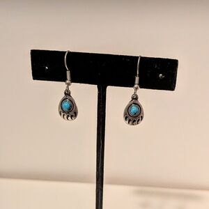 Silver and Blue Bearclaw Earrings